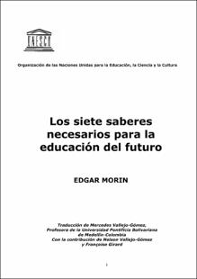 Portada Los siete saberes necesarios para la educación del futuro