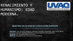 Portada Renacimiento y humanismo : edad moderna