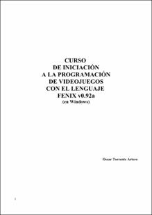 Portada Curso programación videojuegos lenguaje Fenix v0.92a (en Windows)