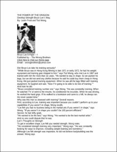 Portada The power of the dragon : develop Strength Bruce Lee’s Way