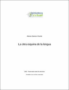 Portada La otra esquina de la lengua