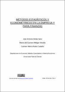 Portada Métodos estadísticos y econométricos en la empresa y para finanzas