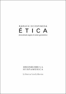 Portada Ética demostrada según el orden geométrico