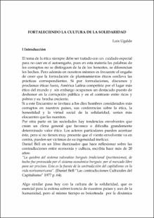 Portada Fortaleciendo la cultura de la solidaridad