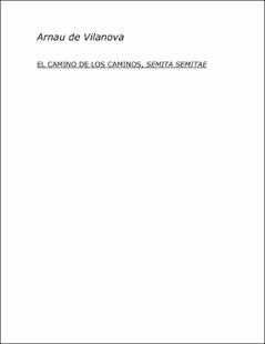 Portada El camino de los caminosSemita Semitae