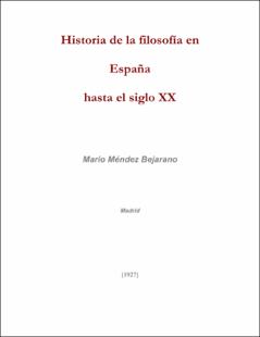 Portada Historia de la filosofía en España hasta el siglo XX