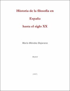 Portada Historia de la filosofía en España hasta el siglo XX