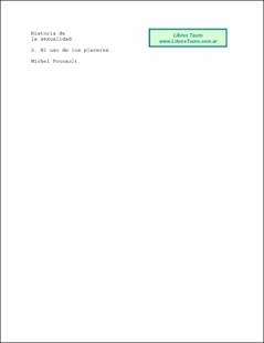 Portada Historia de la sexualidad: 2. el uso de los placeres