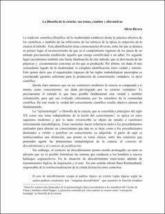 Portada La filosofía de la ciencia : sus temas, rumbos y alternativas