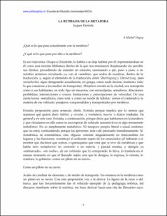 Portada La retirada de la metáfora
