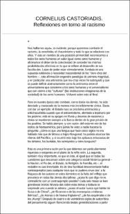 Portada Reflexiones en torno al racismo