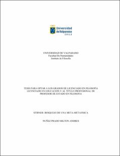 Portada Stirner : bosquejo de una meta metafísica