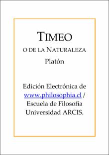 Portada Timeo o de la naturaleza