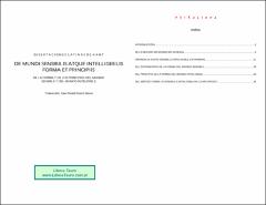 Portada De la forma y de los principios del mundo sensible y del mundo inteligible