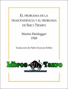 Portada El problema de la trascendencia y el problema de ser y tiempo