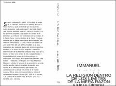 Portada La religión dentro de los límites de la razón