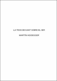 Portada La tesis de Kant sobre el ser