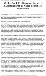 Portada Diálogos sobre los dos máximos sistemas del mundo ptolemáico y copernicano