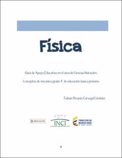 Portada Guía de Apoyo Educativo en Física para grado 4: Conceptos de mecánica