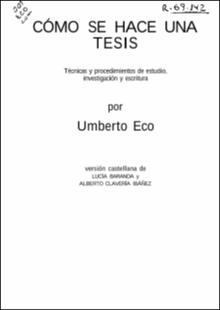 Portada Cómo se hace una tesis : Técnicas y procedimientos de estudioinvestigación y escritura