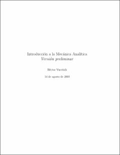 Portada Introducci&oacute;n a la mec&aacute;nica anal&iacute;tica : versi&oacute;n preliminar