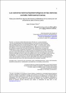 Portada Los vaivenes teórico epistemológicos en las ciencias sociales latinoamericanas