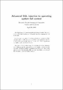 Portada Advanced SQL injection to operating system full control