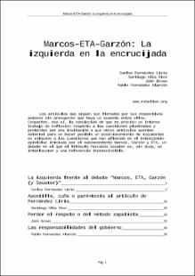 Portada Marcos-ETA-Garzón: La
izquierda en la encrucijada