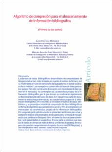 Portada Algoritmo de compresión para el almacenamiento de información bibliográfica