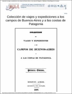 Portada Colección de viajes y expediciones a los campos de Buenos Aires y a las costas de Patagonia
