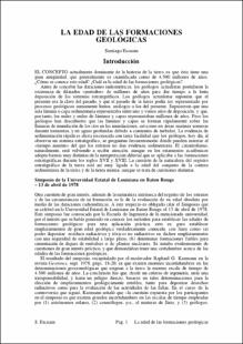 Portada La edad de las formaciones geológicas