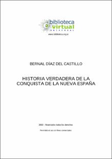 Portada Historia verdadera de la conquista de la nueva España