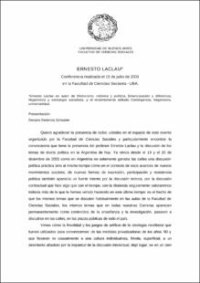 Portada Conferencia UBA Julio 2003
