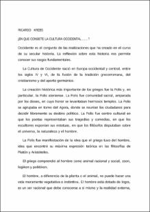 Portada ¿En qué consiste la cultura occidental…?