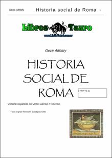 Portada Historia social de Roma. Parte 1