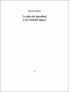 Portada La idea de igualdad y los bolcheviques