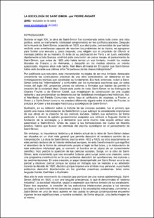 Portada La sociolog&iacute;a de Saint-Simon