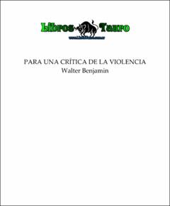 Portada para una critica de la violencia