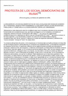 Portada Protesta de los socialdemócratas de Rusia