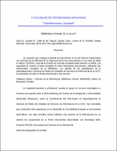 Portada Biblioteca Virtual : es o no es?