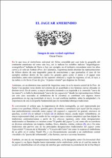 Portada El jaguar amerindio : imagen de una verdad espiritual