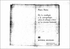 Portada De la etnología a la antropología : sobre el enfoque crítico en las ciencias humanas