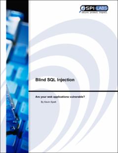 Portada Blind SQL Injection : Are your web applications vulnerable?