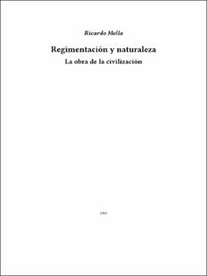 Portada Regimentación y naturaleza : La obra de la civilización
