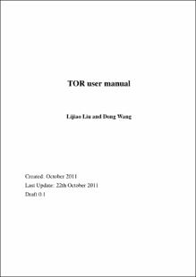 Portada TOR user manual