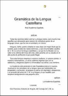 Portada Gramática de la Lengua
Castellana