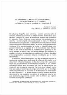 Portada La narrativa como sitio de intercambio entre el náhuatl y el español: un análisis de la alternancia lingüística