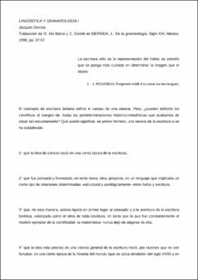 Portada Lingüística y gramatología I