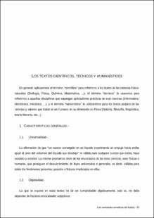 Portada Los textos científicos técnicos y humanísticos