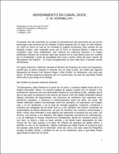 Portada Advenimiento en canal doce